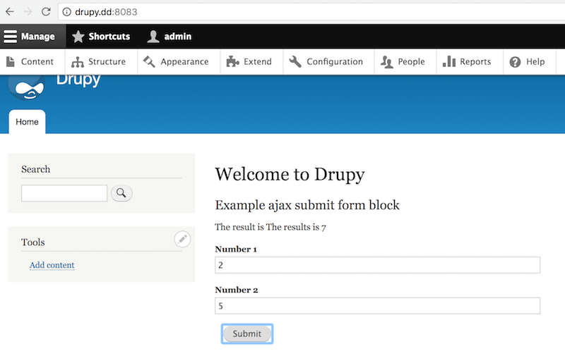 how our custom block appear on the front page